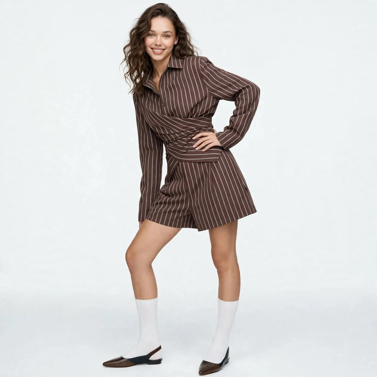 Striped Shirt Set