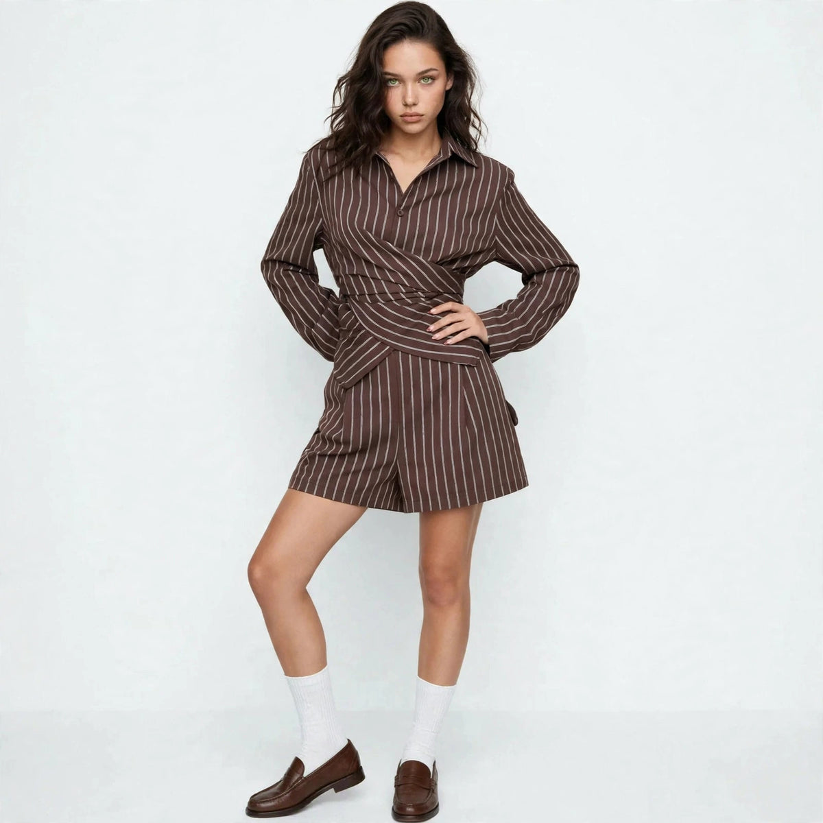 Striped Shirt Set
