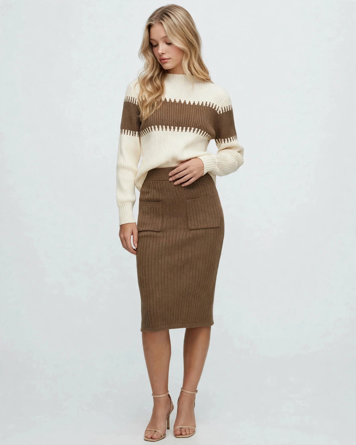 Two-Tone Knit Set