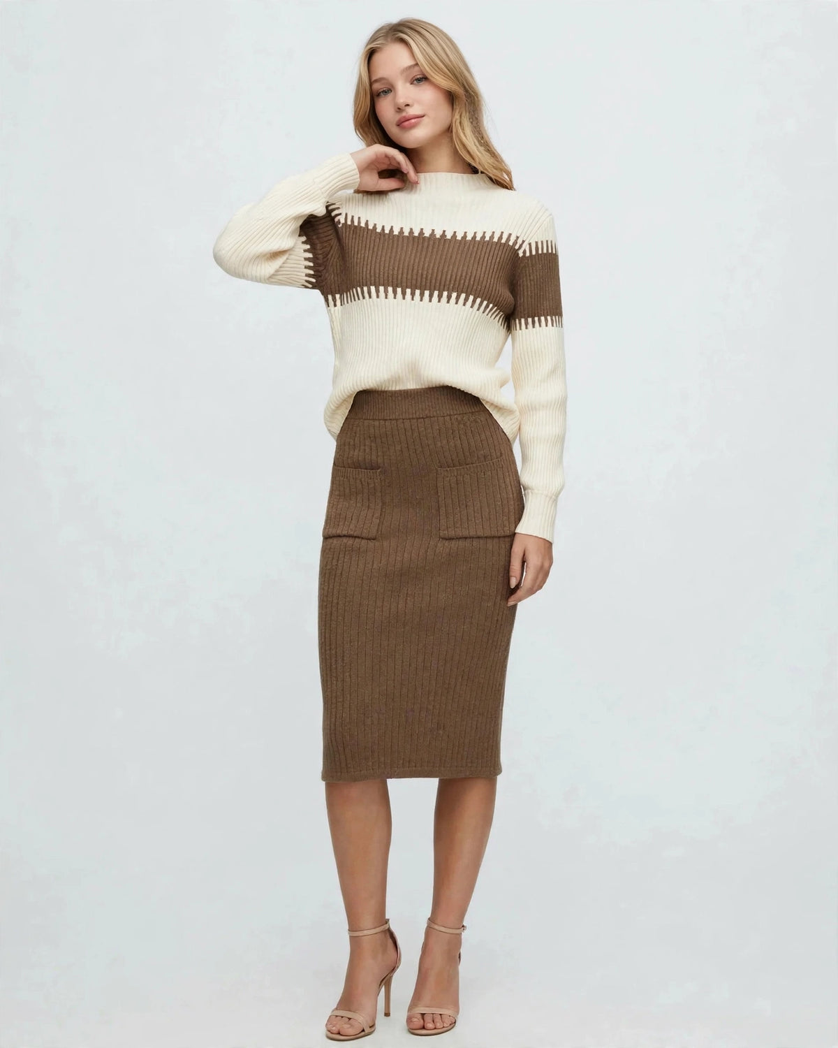Two-Tone Knit Set