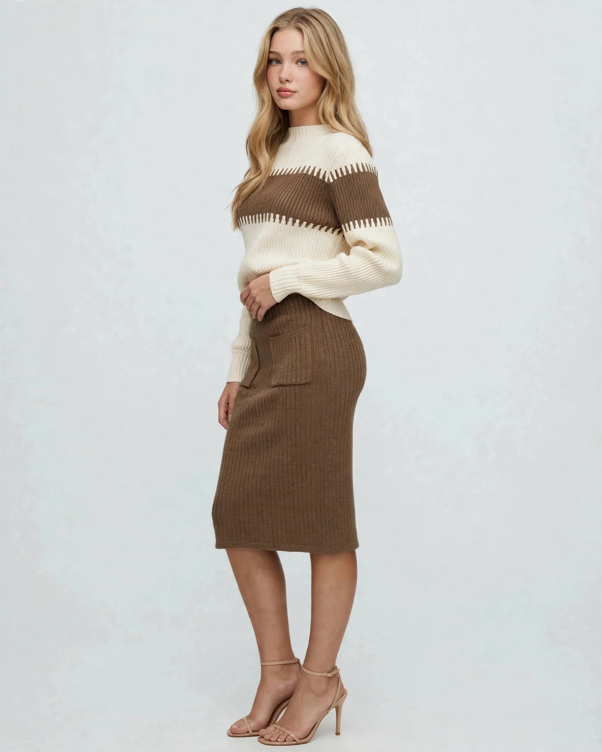 Two-Tone Knit Set