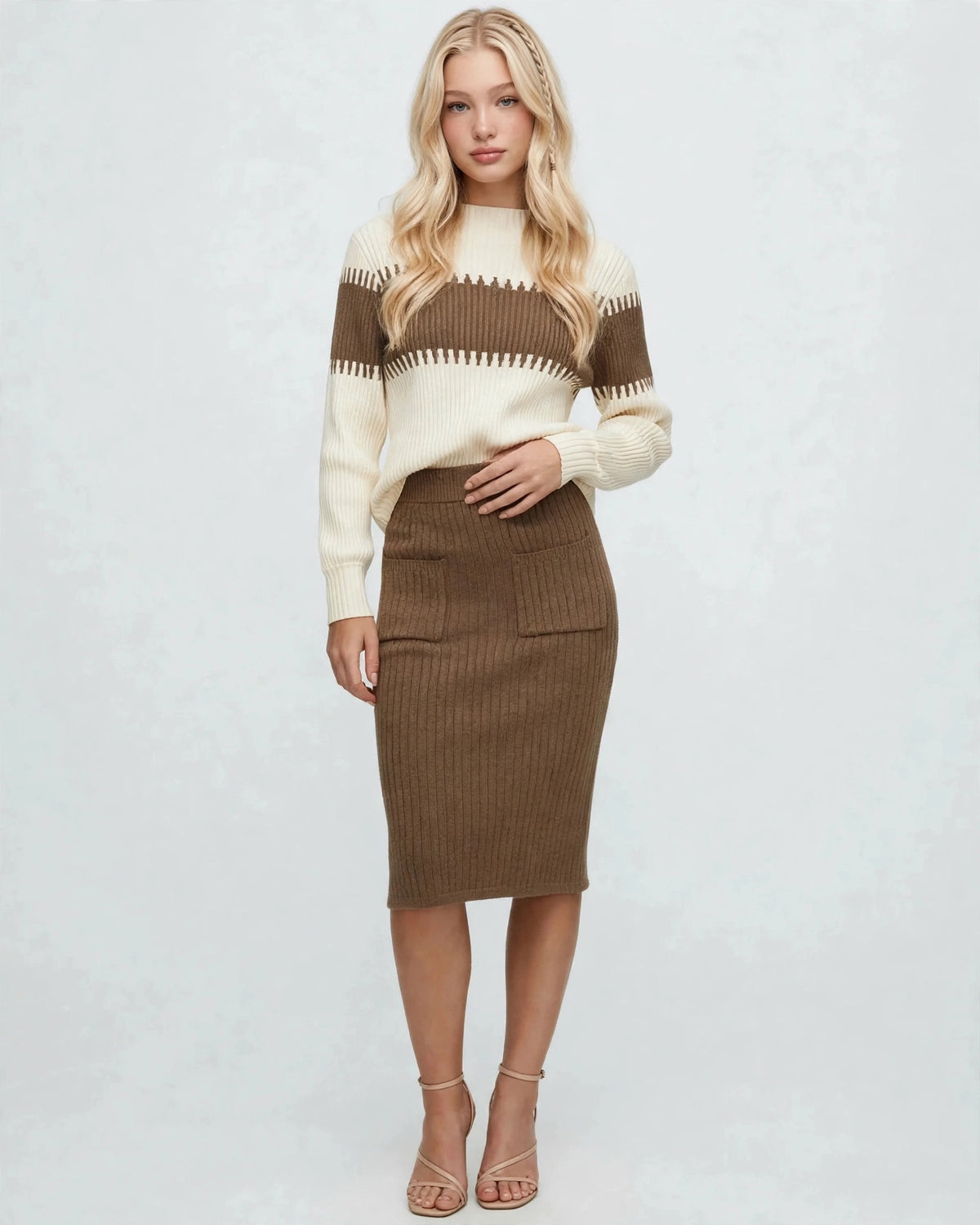Two-Tone Knit Set