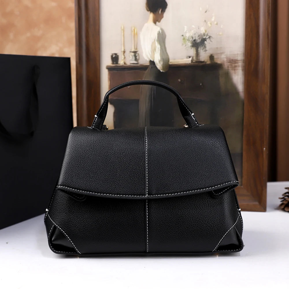 Vintage leather satchel detail view | ORLEVE