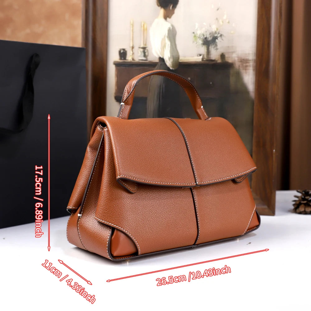 Vintage leather satchel side view | ORLEVE