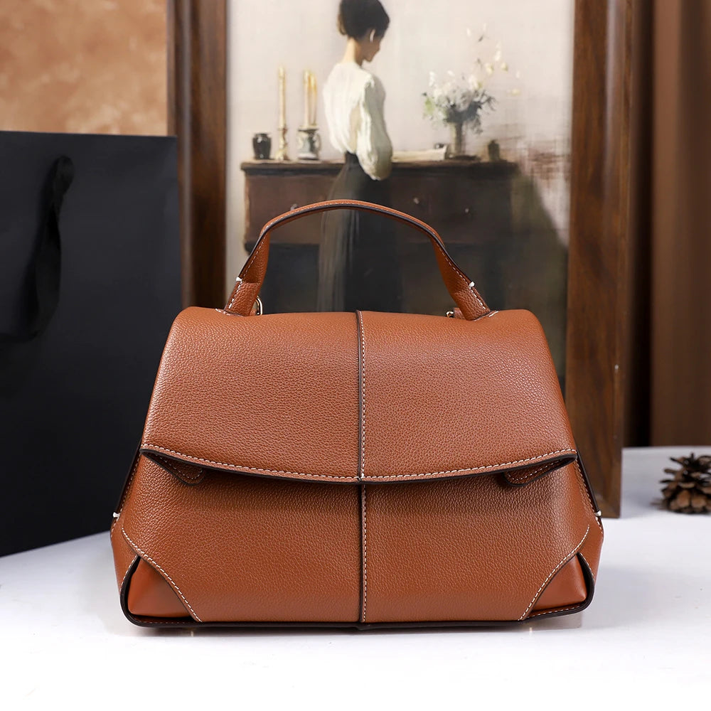 Vintage leather satchel styling view | ORLEVE